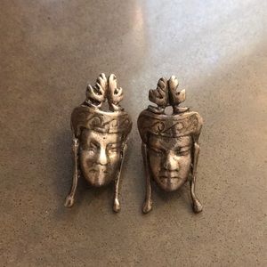 Vintage silver earrings with screw on backing.